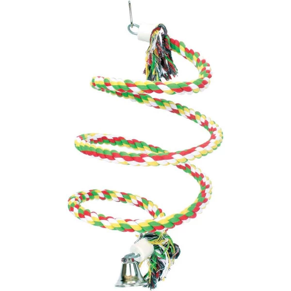 Happy Beak Bird Toy - Rainbow Cotton Rope Boing - Lg 1 Happy Beak Bird Toy - Rainbow Cotton Rope Boing - Lg