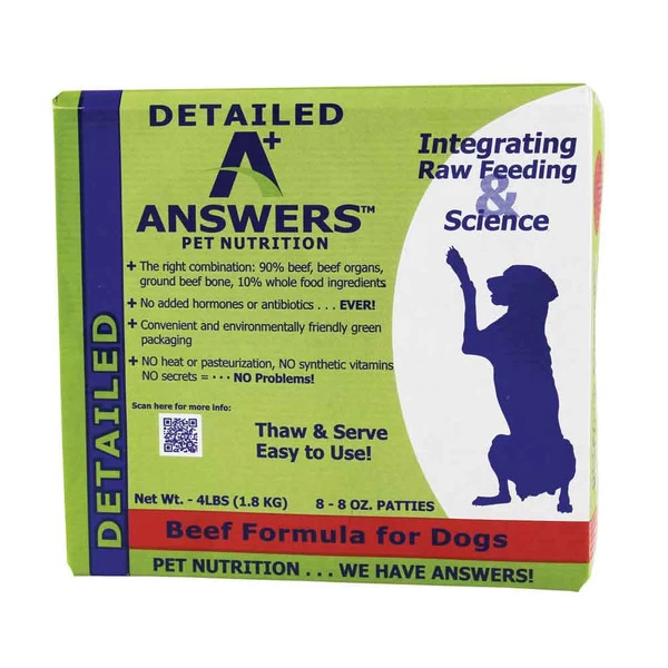 Detailed Answers - Beef Patties - Dog Food - 8 Oz 1 Detailed Answers - Beef Patties - Dog Food - 8 Oz