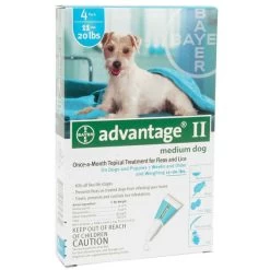 Advantage II For Dogs & Puppies - Teal - 11 To 21 Lb. - 4 Pk