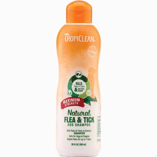 Tropiclean Natural Flea & Tick - Shampoo Max Strength - 20 Oz 1 Tropiclean Natural Flea & Tick - Shampoo Max Strength - 20 Oz