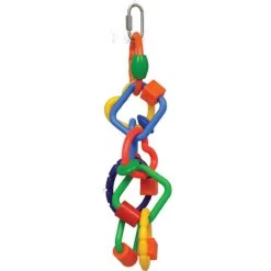Happy Beak Bird Toy - Plastic Rings & Blocks