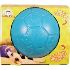 Jolly Soccer Ball Dog Toy - Blue - 6 In.
