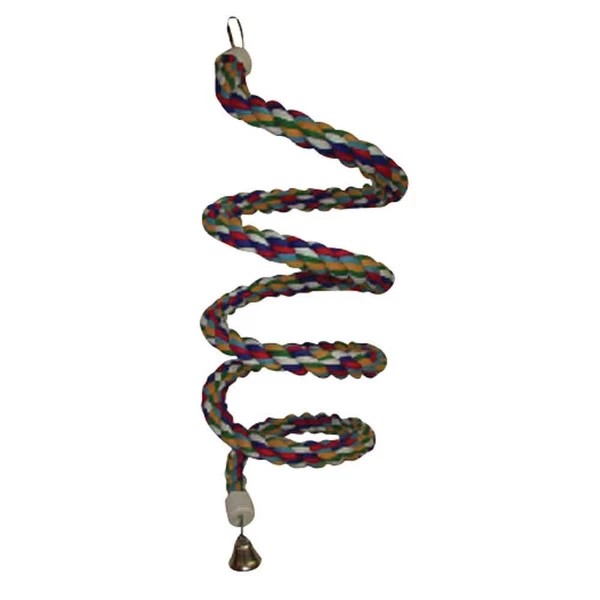 Happy Beak Bird Toy - Rainbow Cotton Rope Boing - XL 1 Happy Beak Bird Toy - Rainbow Cotton Rope Boing - XL