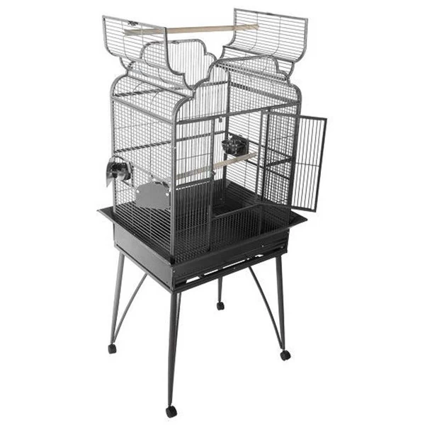 Victorian Open Top Bird Cage - 26 In X 20 In X 65 In - Platinum 1 Victorian Open Top Bird Cage - 26 In X 20 In X 65 In - Platinum