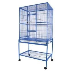 Flight Bird Cage W/ Stand - 32 In X 21 In X63 In - 32 In X 21 In - Blue