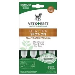 Vet's Best Flea & Tick Drops - Medium - 4 Ct