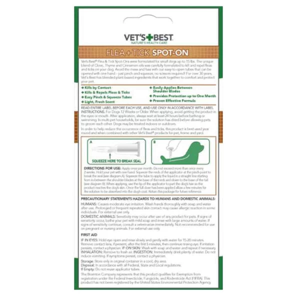 Vet's Best Flea & Tick Drops - Medium - 4 Ct 3 Vet's Best Flea & Tick Drops - Medium - 4 Ct - Image 3