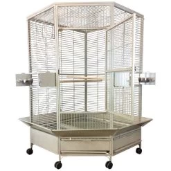 Extra Large Corner Bird Cage - 61 In X 48 In X 73 In - Platinum
