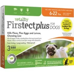 Vetality Firstect Plus For Dogs - 4 To 22 Lbs - 3 Ct