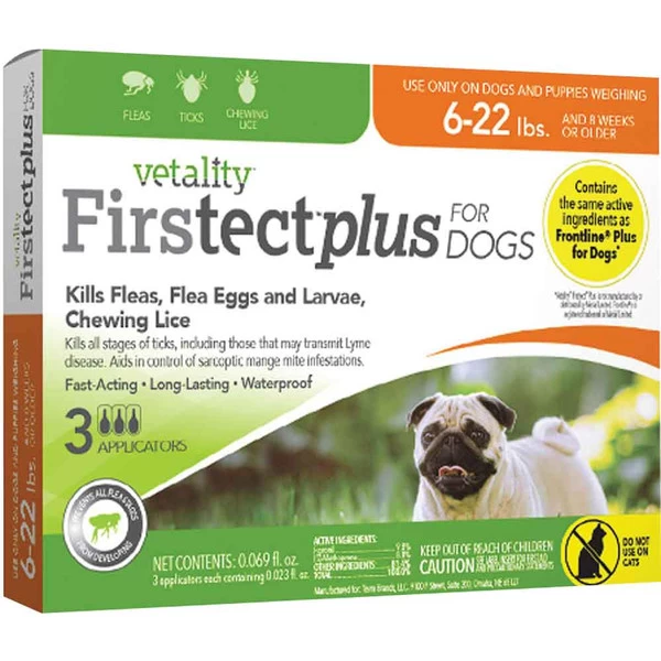 Vetality Firstect Plus For Dogs - 4 To 22 Lbs - 3 Ct 1 Vetality Firstect Plus For Dogs - 4 To 22 Lbs - 3 Ct