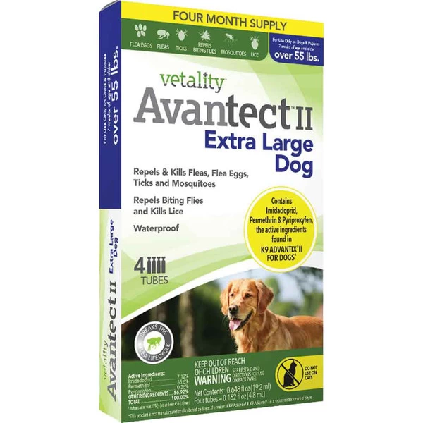 Vetality Avantect II For Dogs - Over 55 Lbs - 4 Ct 1 Vetality Avantect II For Dogs - Over 55 Lbs - 4 Ct