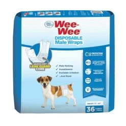 Wee-Wee - Disposable Male Dog Wraps - XS/SM - 36 Pk