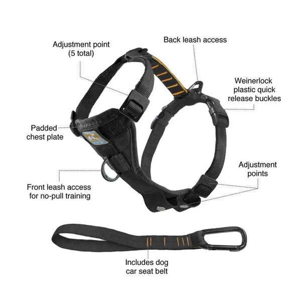 Kurgo Smart Harness W/ Belt Loop - Large - Black 4 Kurgo Smart Harness W/ Belt Loop - Large - Black - Image 4