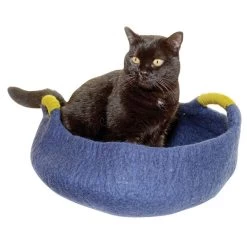 Distinctly Himalayan Handle Basket - Navy - 20 In.