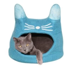 Distinctly Himalayan Cat Face Cave - Turquoise