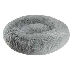 Arlee Warmly - Memory Foam Shaggy Donut Bed - Charcoal Grey - 28x28x9