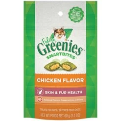 Greenies Feline Smartbites Skin & Fur - Chicken - 16 Oz