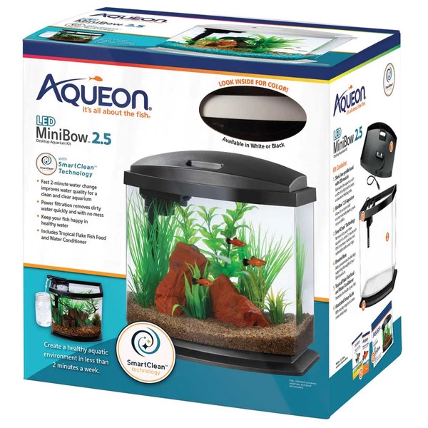 Aqueon Mini Bow LED Smartclean - White - 2.5 Gal 2 Aqueon Mini Bow LED Smartclean - White - 2.5 Gal - Image 2