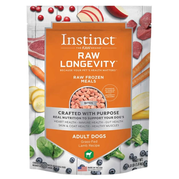 NV Instinct Longevity Dog Food - Frozen Raw Bites Meals - Lamb - 4 Lb 1 NV Instinct Longevity Dog Food - Frozen Raw Bites Meals - Lamb - 4 Lb