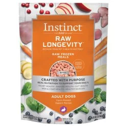 NV Instinct Longevity Dog Food - Frozen Raw Bites Meals - Rabbit - 4 Lb