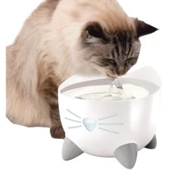 Catit Pixi Cat Fountain - White W/ Stainless Steel Top - 2.5L