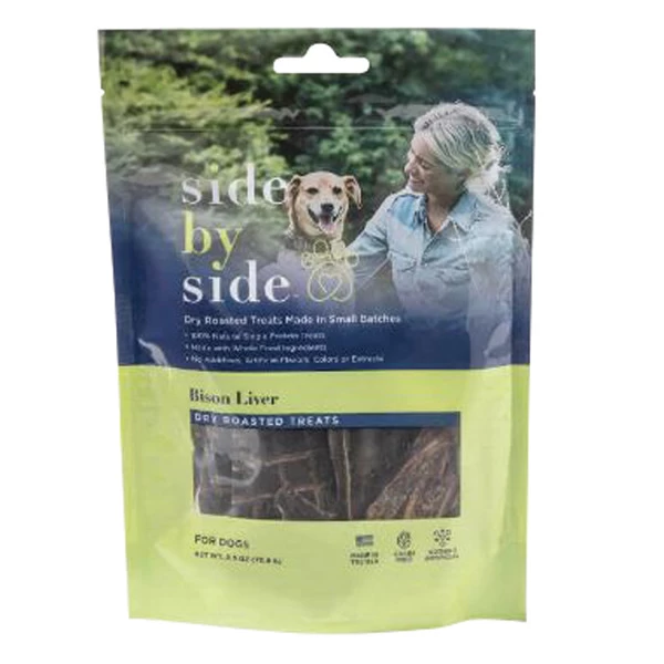Side By Side - Dry Roasted Dog Treats - Bison Liver - 2.5 Oz 1 Side By Side - Dry Roasted Dog Treats - Bison Liver - 2.5 Oz