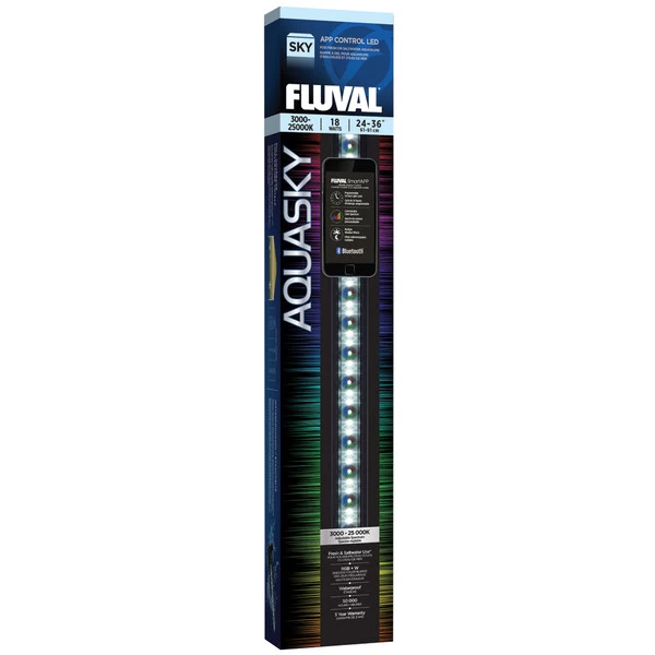 Fluval Bluetooth LED Light - Aquasky - 18W - 24-36 In. 1 Fluval Bluetooth LED Light - Aquasky - 18W - 24-36 In.