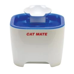 Cat Mate Shell Pet Fountain - Blue & White - 100 Fl Oz