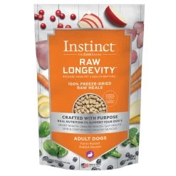 NV INSTINCT LONGEVITY DOG FOOD - 100% FD RAW ADULT - RABBIT - 9.5 OZ