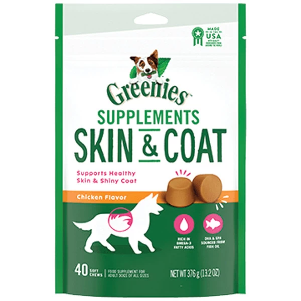 Greenies - Skin & Coat Supplement For Dogs 40ct. 1 Greenies - Skin & Coat Supplement For Dogs 40ct.
