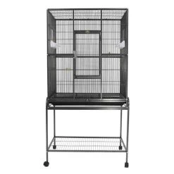 Flight Bird Cage W/ Stand - 31 In X 20 In X 62 In - Black