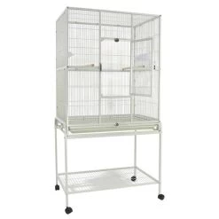 Flight Bird Cage W/ Stand - 31 In X 20 In X 62 In - White