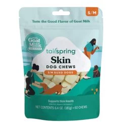Tailspring Sm/Md Dog Chews - Skin - 60 Ct
