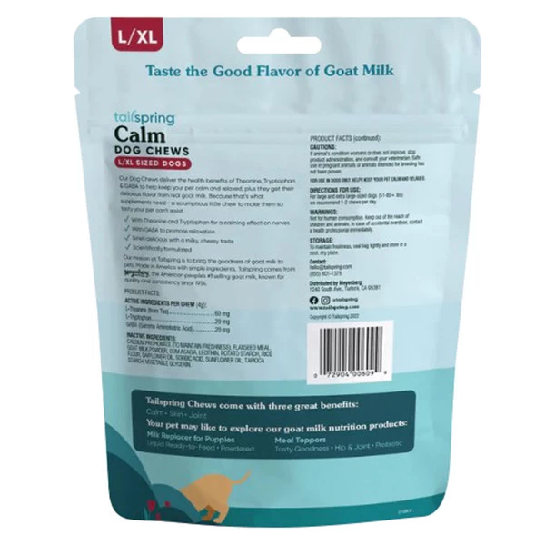 Tailspring Lg/XL Dog Chews - Calm - 60 Ct 2 Tailspring Lg/XL Dog Chews - Calm - 60 Ct - Image 2
