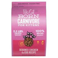 Tiki Cat Kibble - Born Carnivore Kitten - Chicken And Eggs - 2.8 Lb