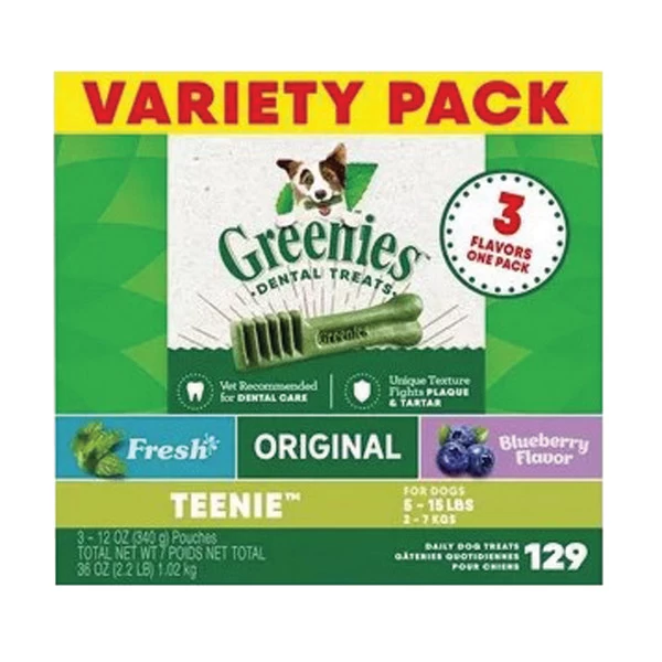 Greenies - Teenie 3 Flavor Variety Pack 36oz. 1 Greenies - Teenie 3 Flavor Variety Pack 36oz.